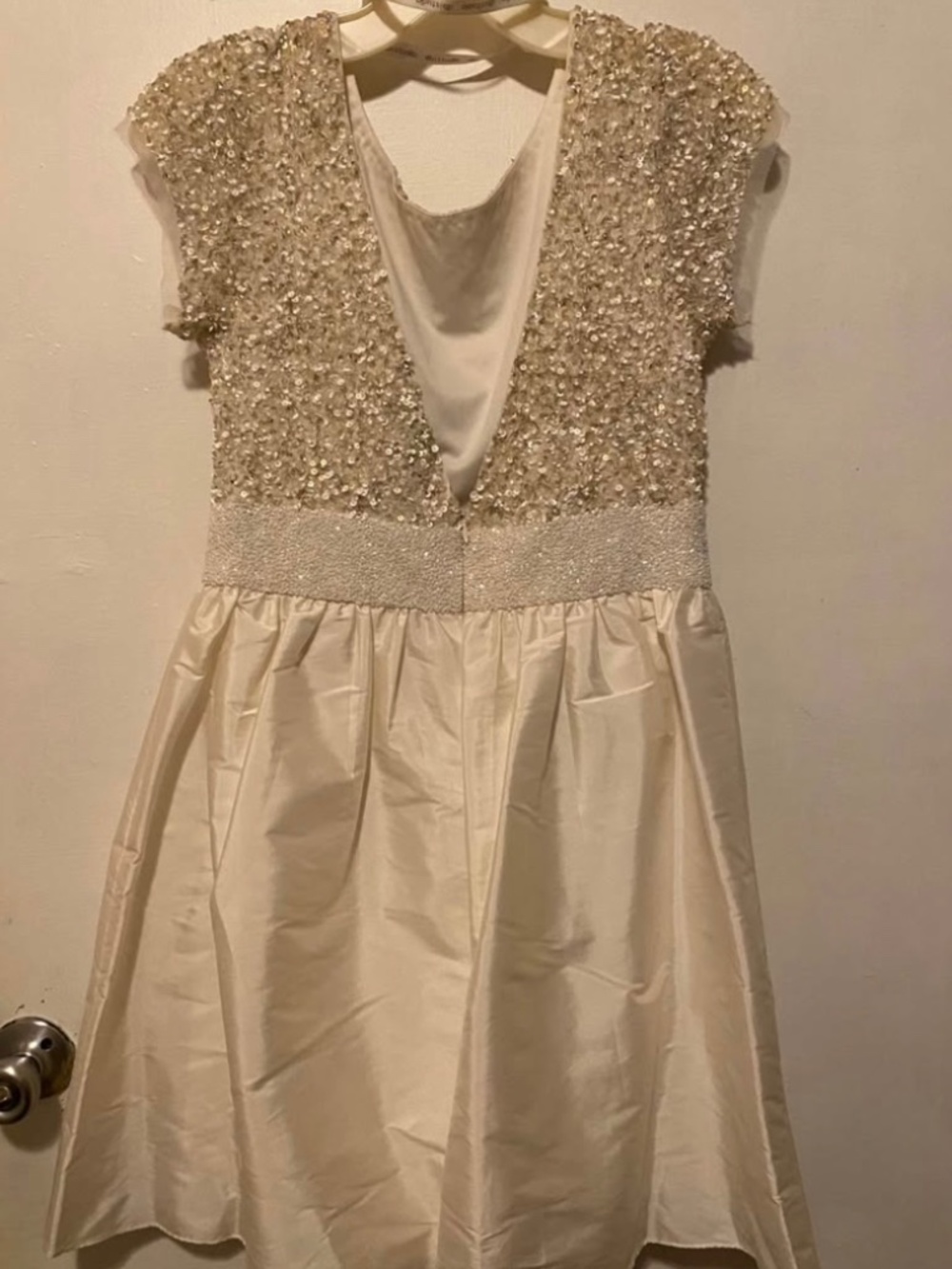 DB Studio Ivory Beaded Bridal Dress Size 8 Short Wedding / Reception Dress - Picture 2 of 4